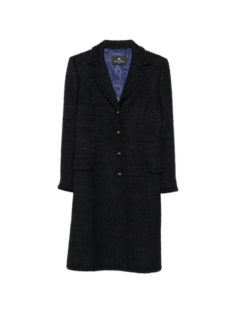 ETRO Tweed-Mantel mit fallendem Revers