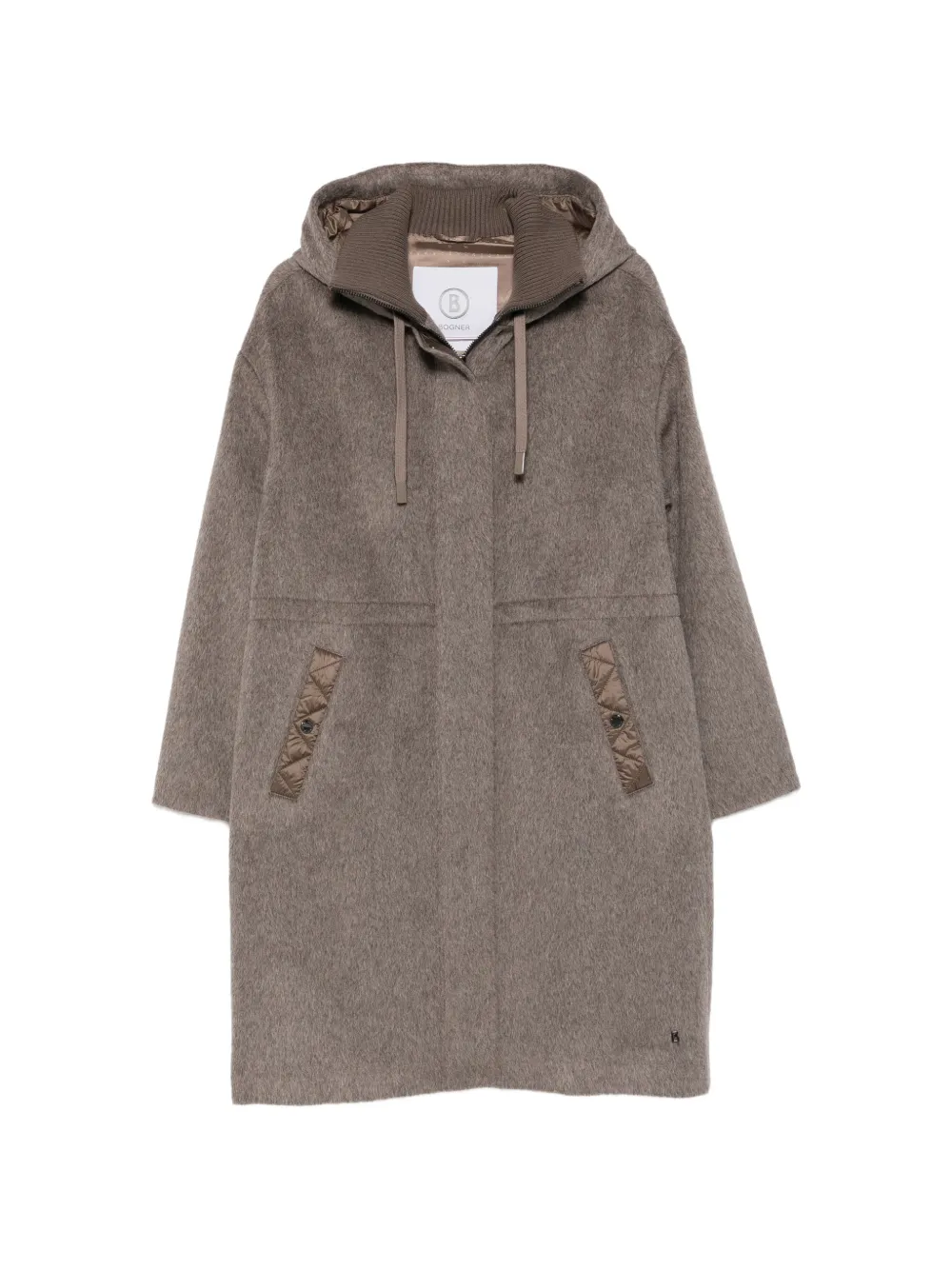 BOGNER hooded quilted-trim coat - Braun