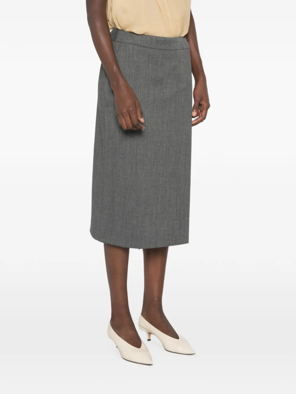 Ermanno Scervino Midi-wikkelrok met visgraatpatroon Grijs
