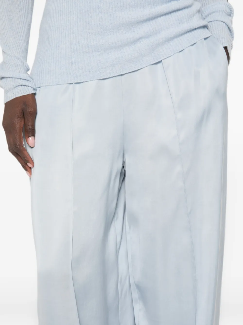 Fabiana Filippi Broek met elastische tailleband Blauw