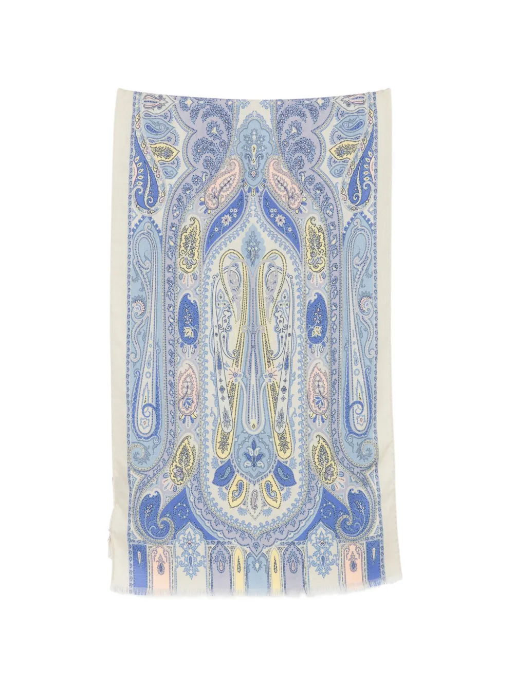 ETRO paisley-print fringed scarf - Blu