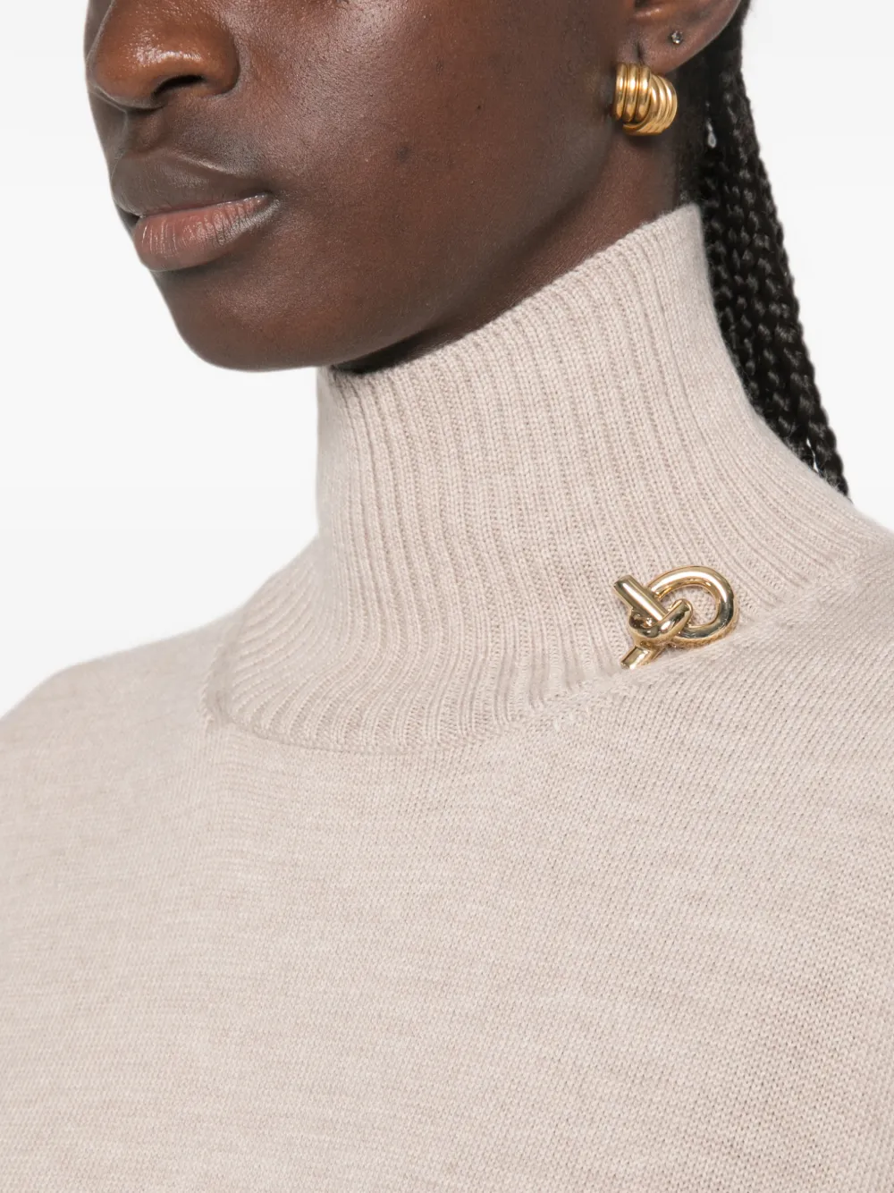 Fabiana Filippi Mini-jurk met broche-detail Beige