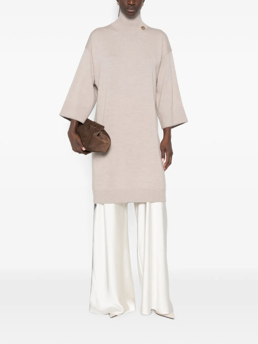 Fabiana Filippi Mini-jurk met broche-detail Beige