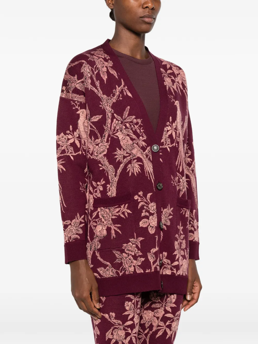 ETRO Vest met bloemen jacquard Rood