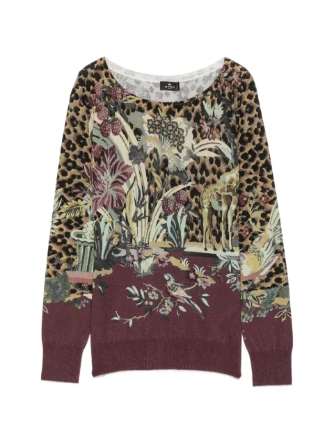 ETRO leopard-print floral-pattern sweater