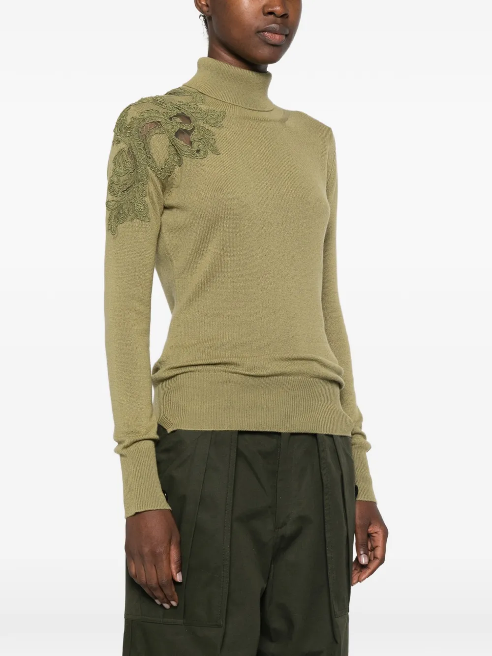 Ermanno Scervino Coltrui met kanten applicatie Groen