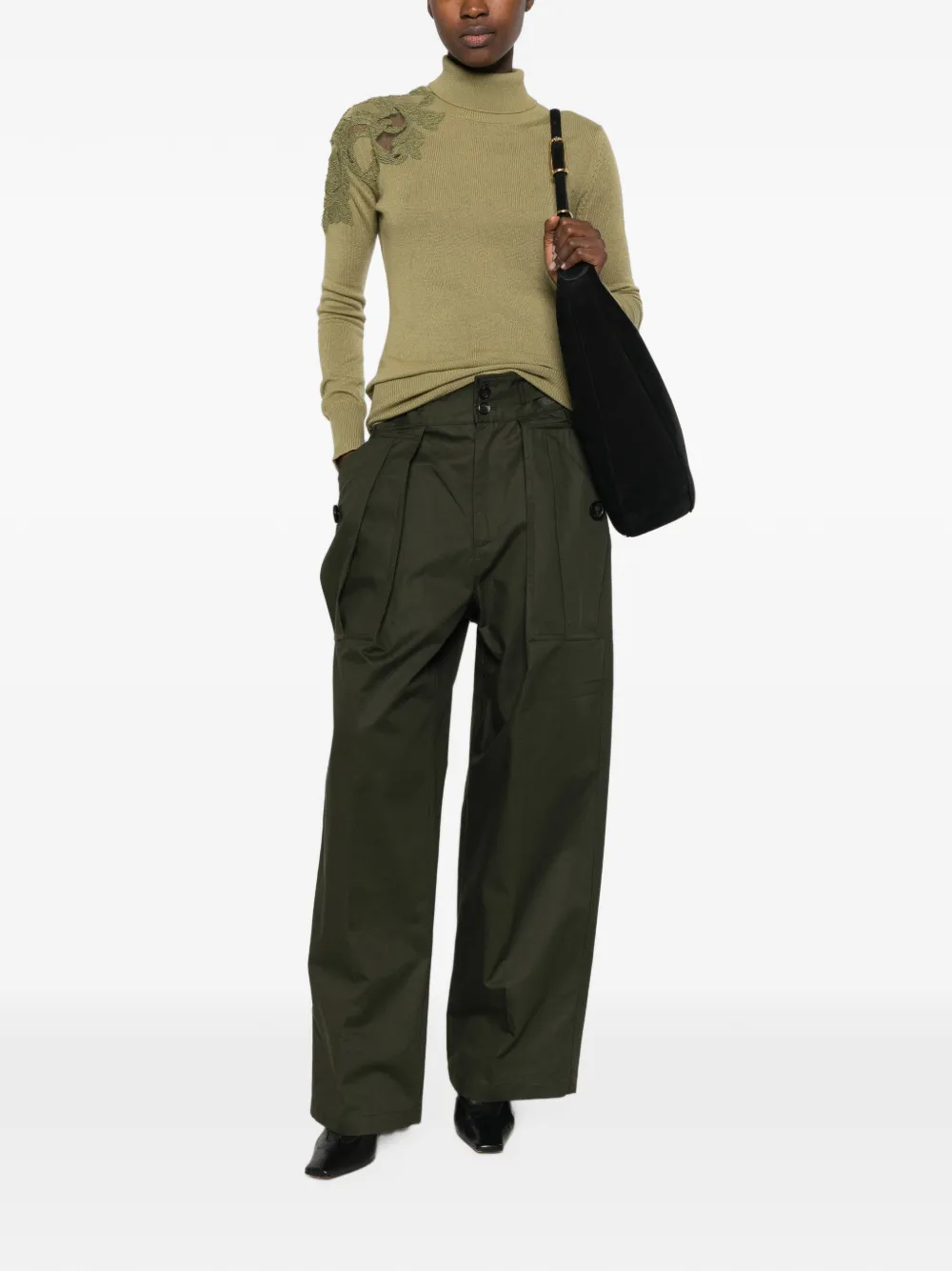 Ermanno Scervino Coltrui met kanten applicatie Groen