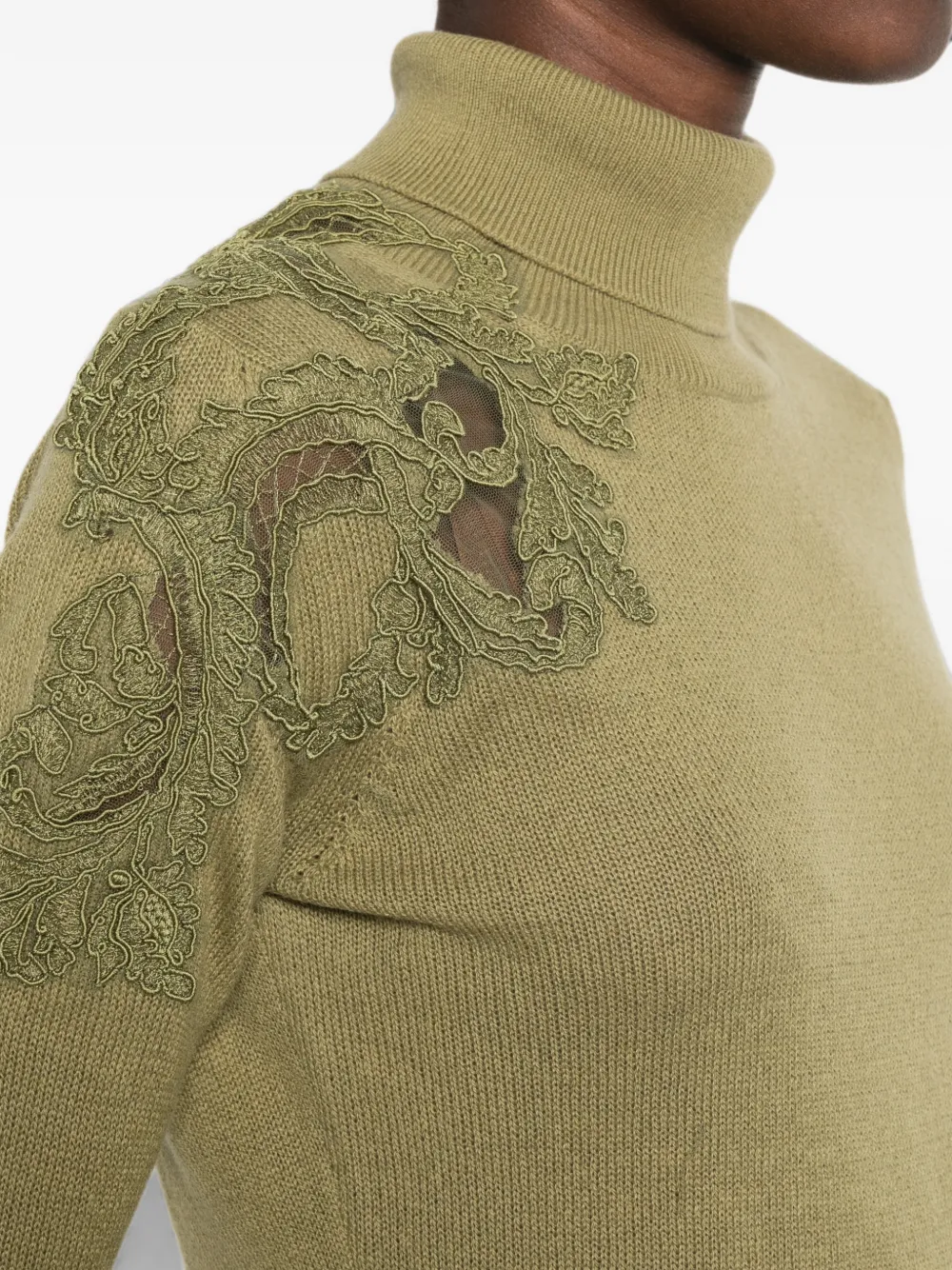 Ermanno Scervino Coltrui met kanten applicatie Groen