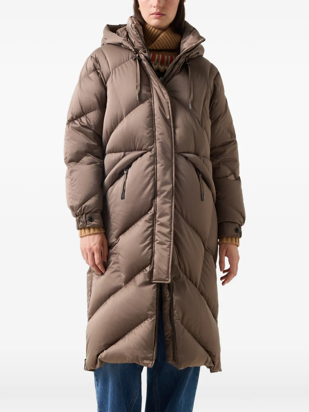 BOGNER quilted hooded coat - Brown