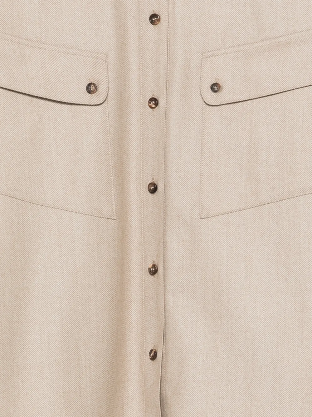 BOGNER Robyn herringbone-weave flap-pocket shirt Beige