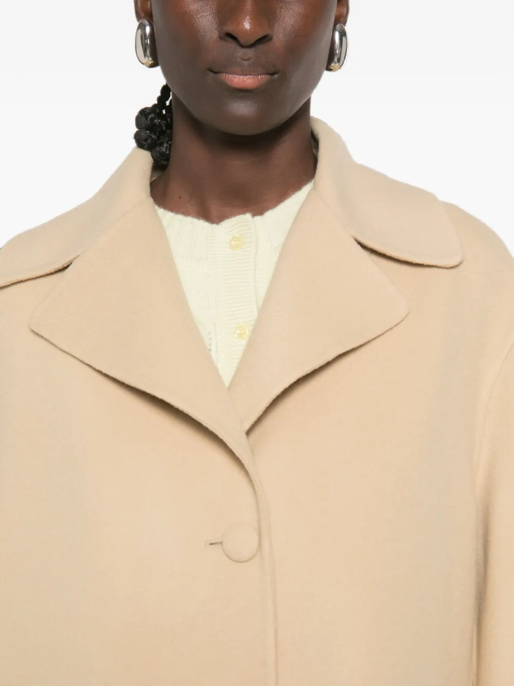 Ermanno Scervino Jas met enkele rij knopen en klepzak Beige