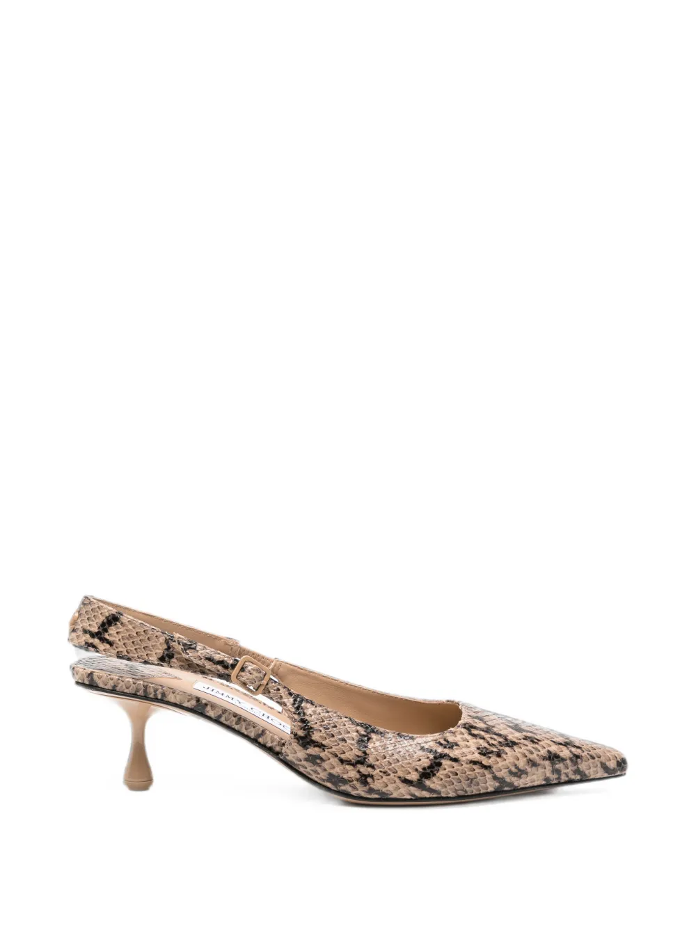 Jimmy Choo Amel snake-effect slingback heeled pumps - Nude
