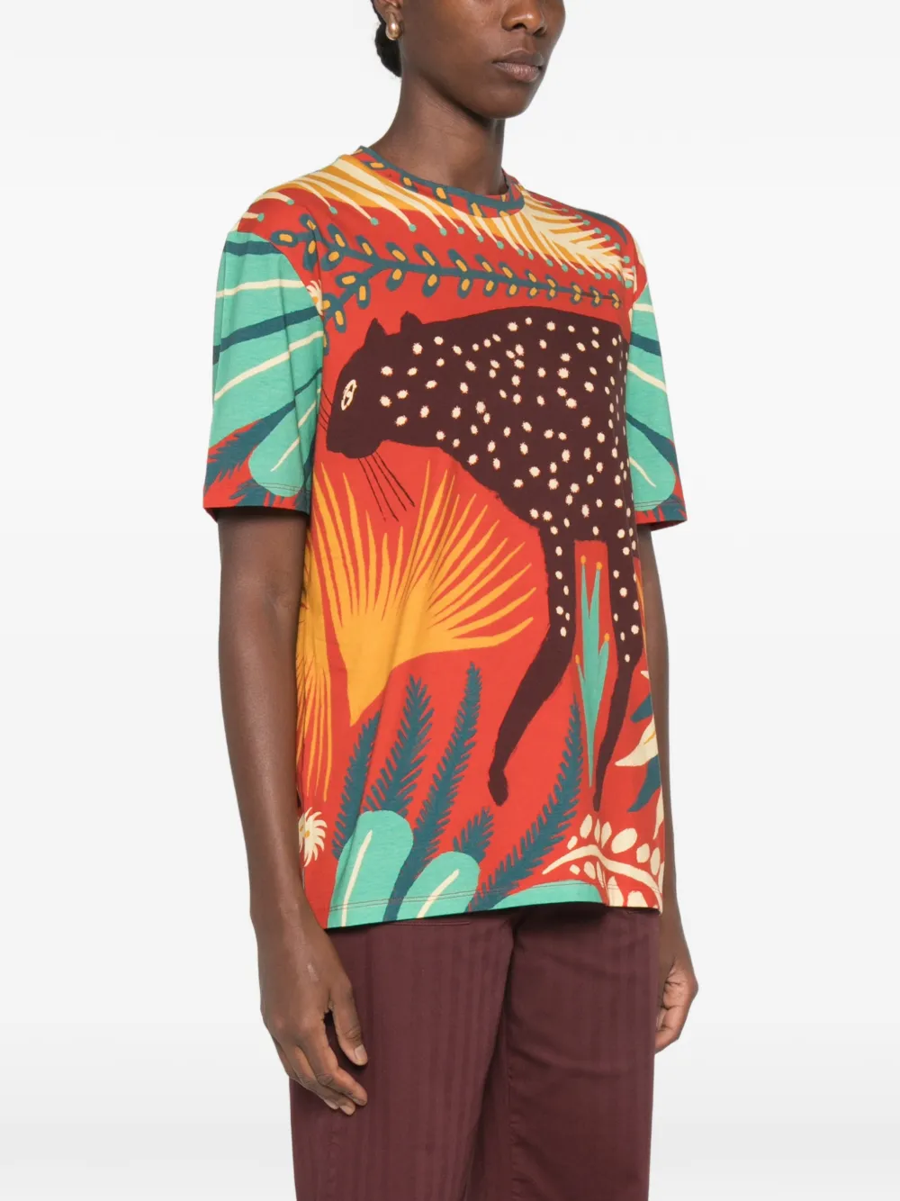 ETRO T-shirt met grafische print en korte mouwen Rood