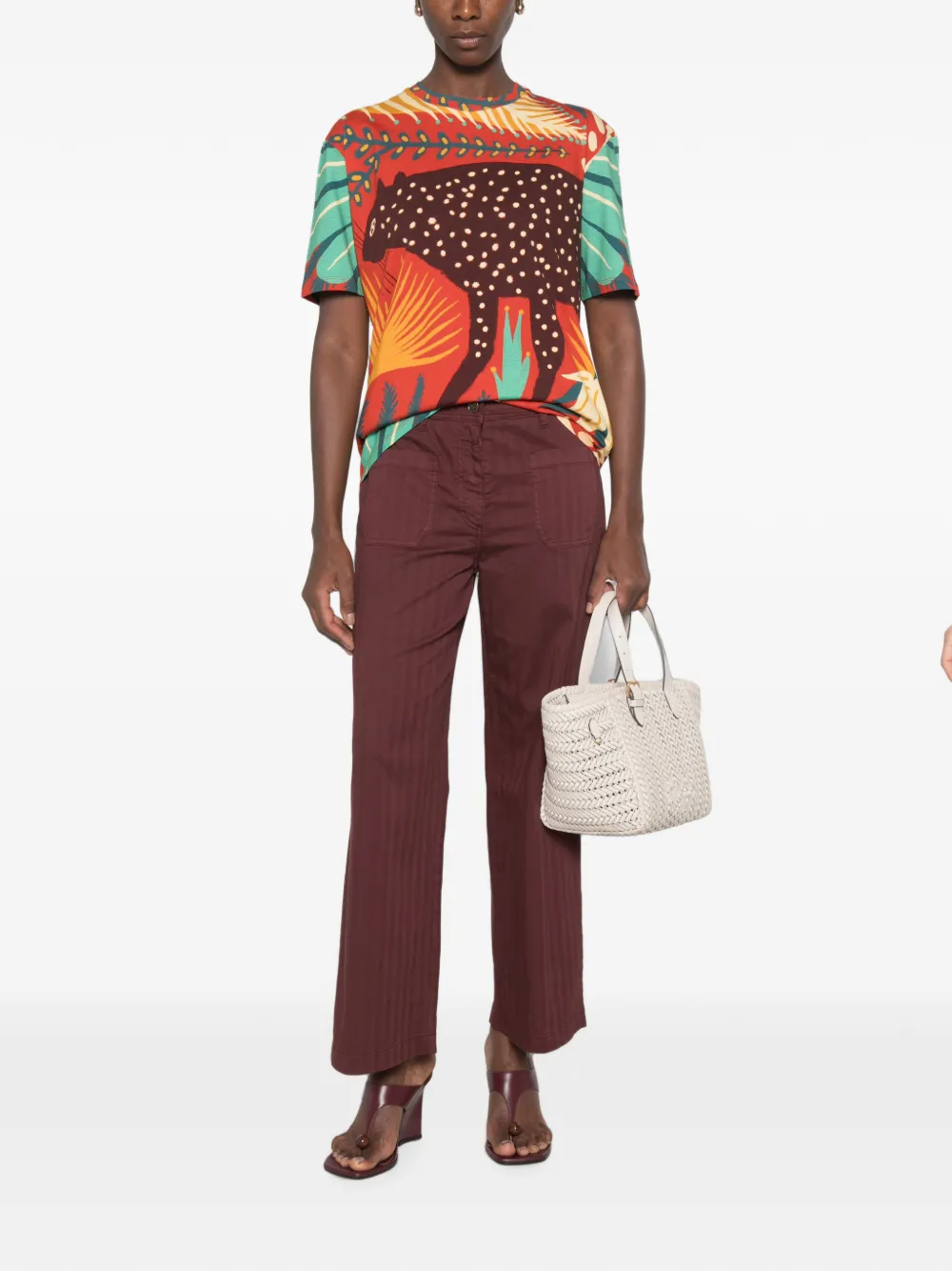 ETRO T-shirt met grafische print en korte mouwen Rood