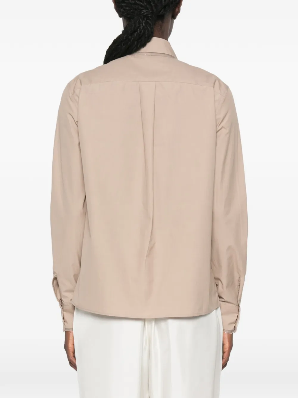 Fabiana Filippi Blouse met kralen afwerking Beige
