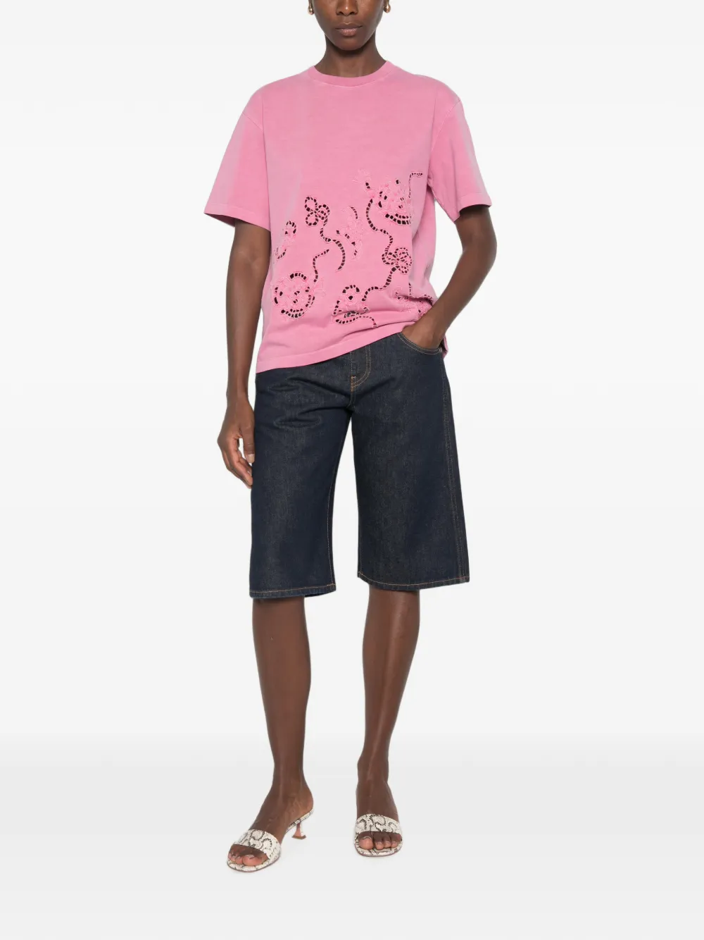 GANNI T-shirt Roze