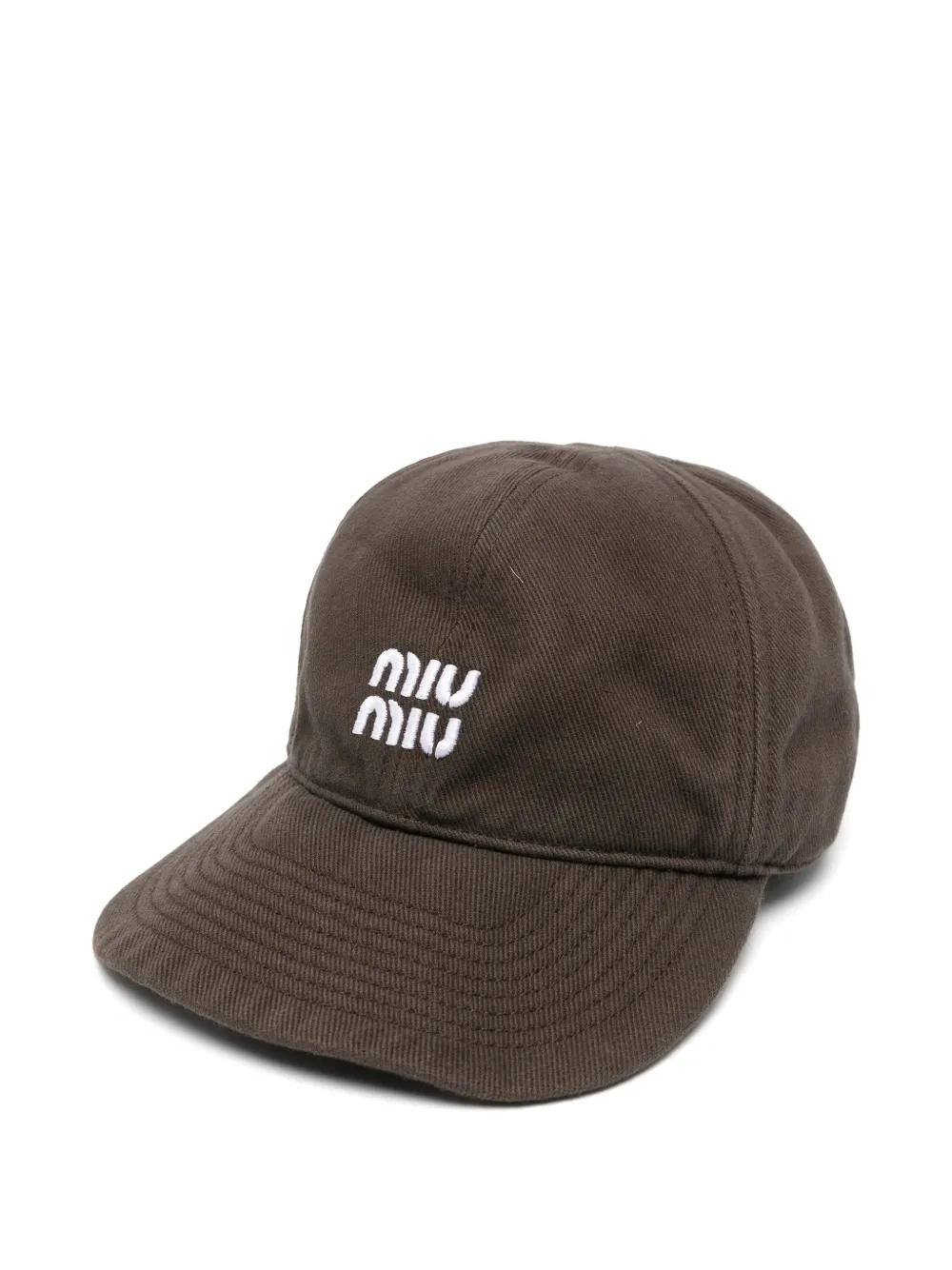 Miu Miu logo-embroidered drawstring baseball cap - Braun