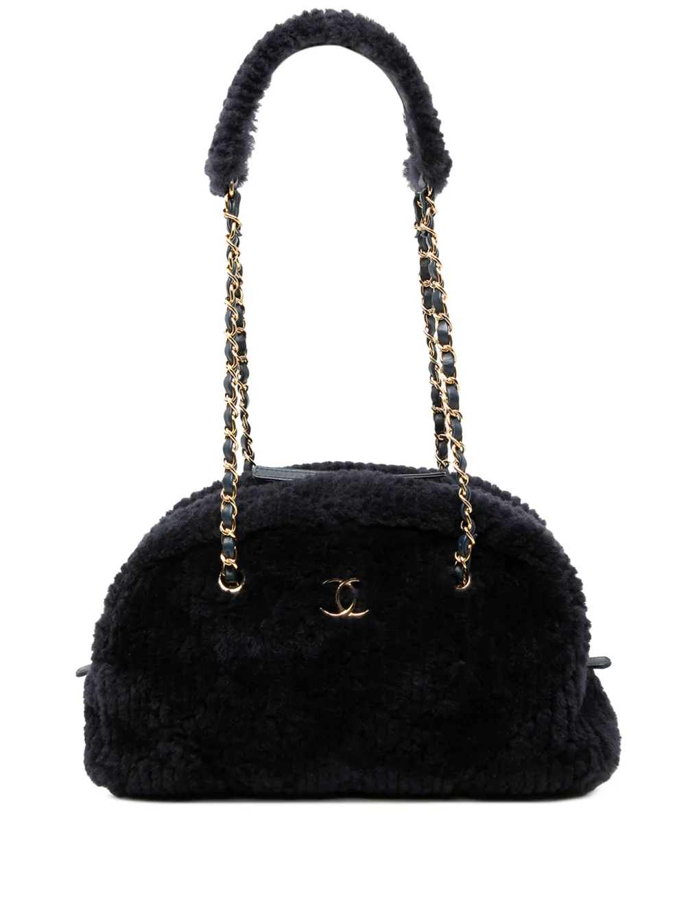 CHANEL Pre-Owned 2021-2026 Coco Neigh Large Quilted Shearling Bowling Bag shoulder bag - Blau