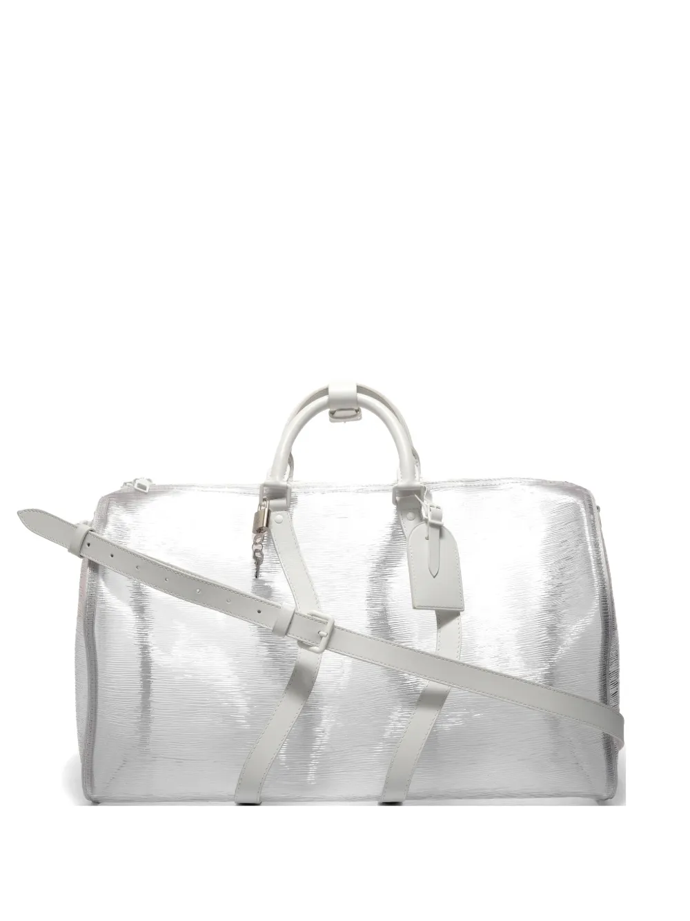 Louis Vuitton Pre-Owned 2019 Wavy Epi Plage Keepall Bandouliere 50 holdall - Bianco