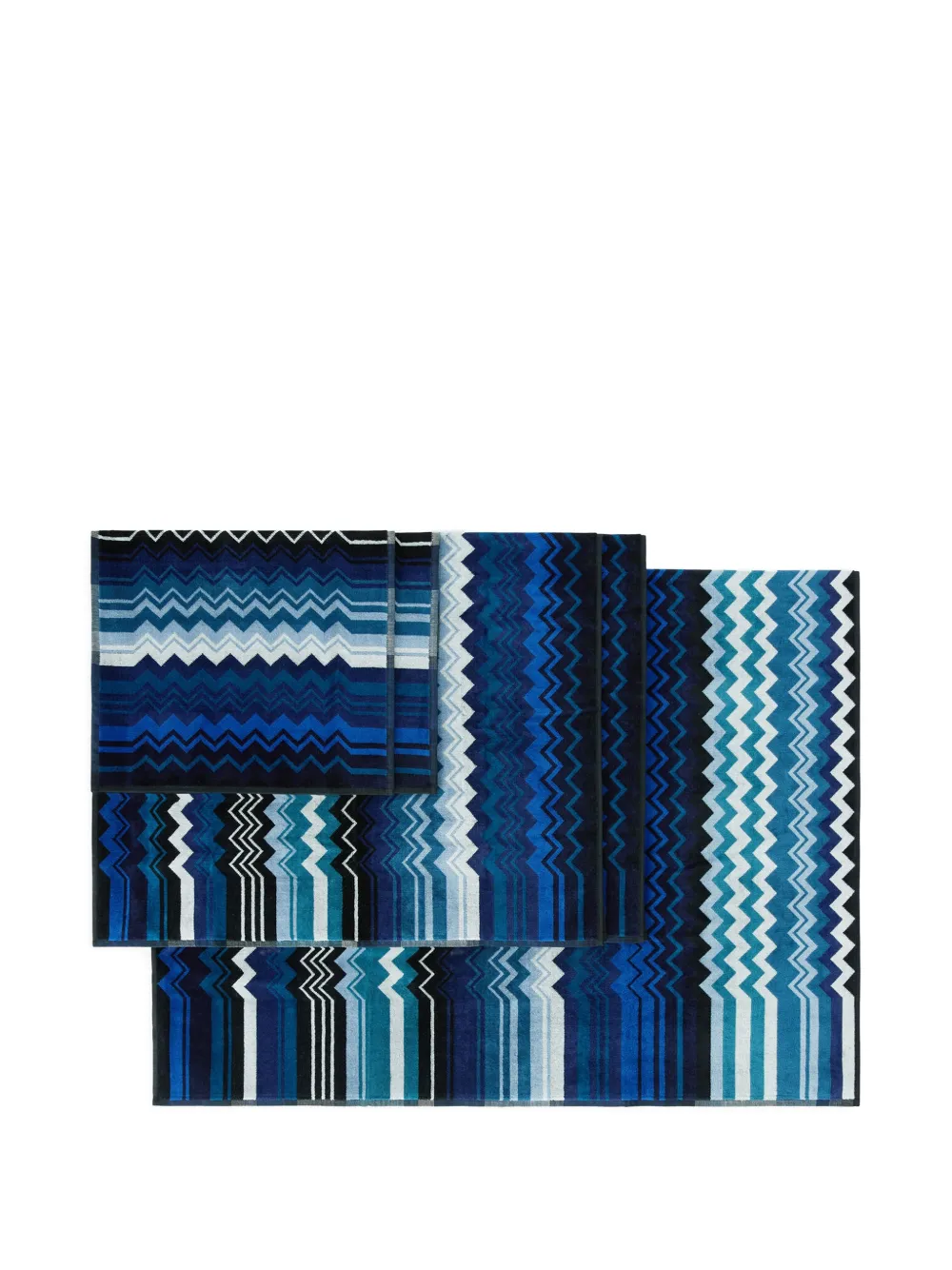 Missoni Home Giacomo zigzag-print towel set - Blu