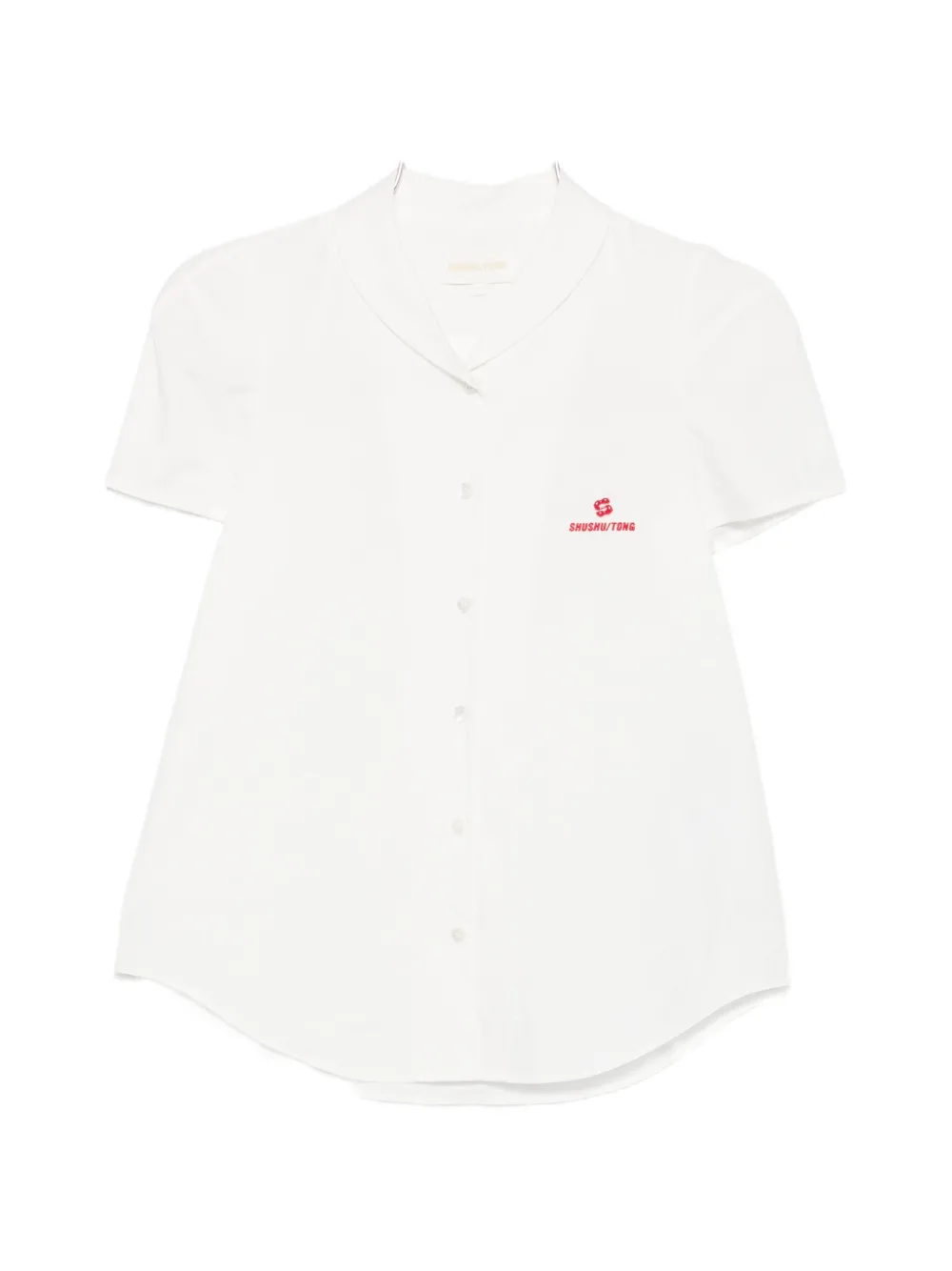SHUSHU/TONG logo-embroidered short-sleeve shirt - Bianco