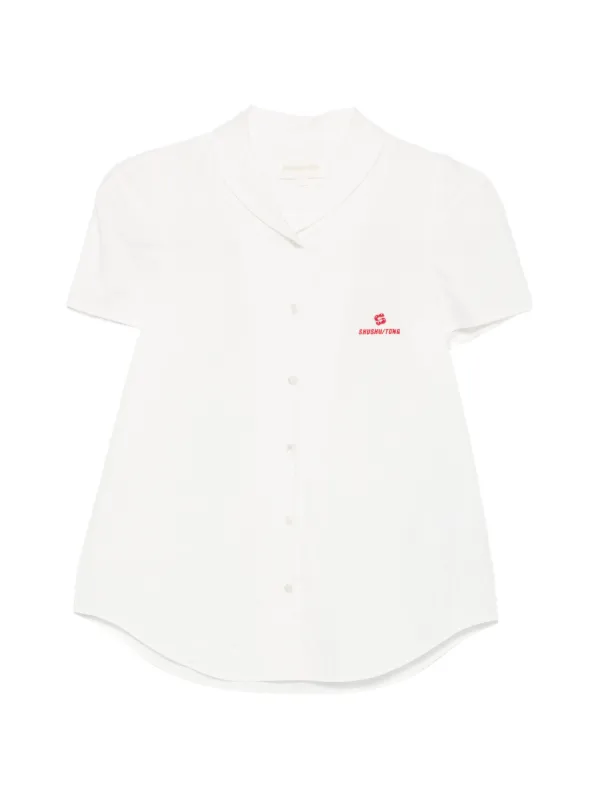 Shushu/Tong Logo-embroidered Short-sleeve Shirt in White
