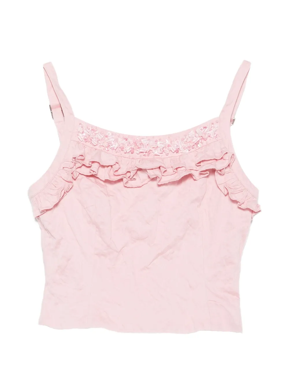 SHUSHU/TONG ruffled lace-trim top