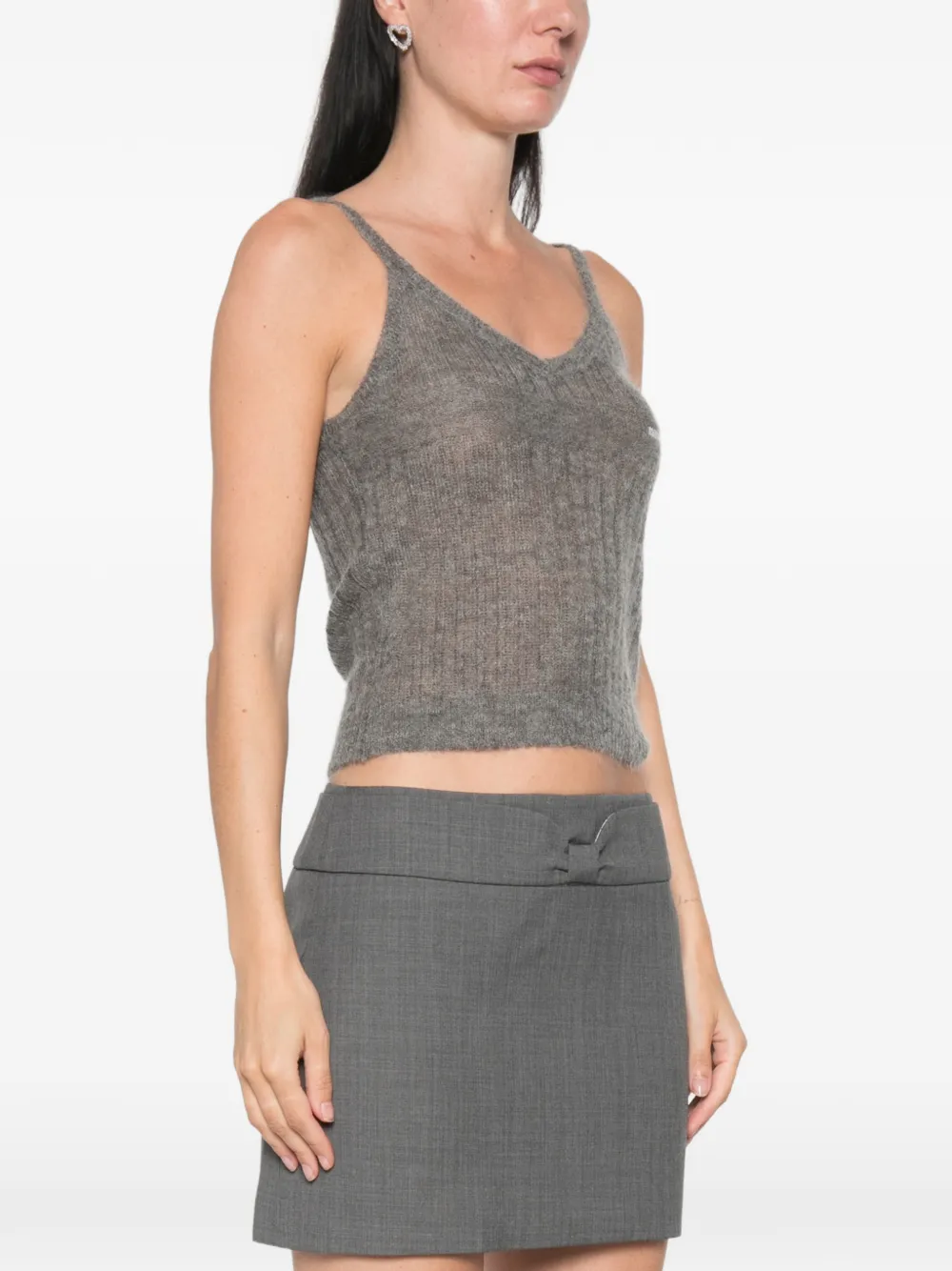 Shushu/Tong Knit Spaghetti-straps Top in Grey, view 3