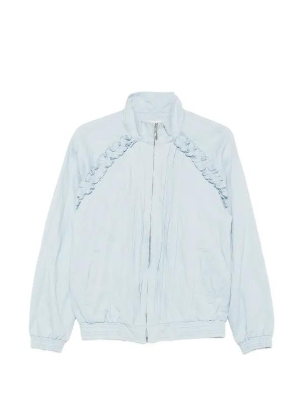 Shushu/Tong Ruffled Crinkle-effect Jacket in Blue
