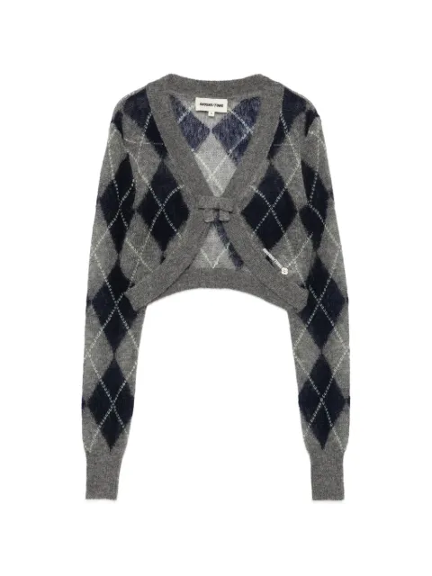 SHUSHU/TONG argyle cropped cardigan