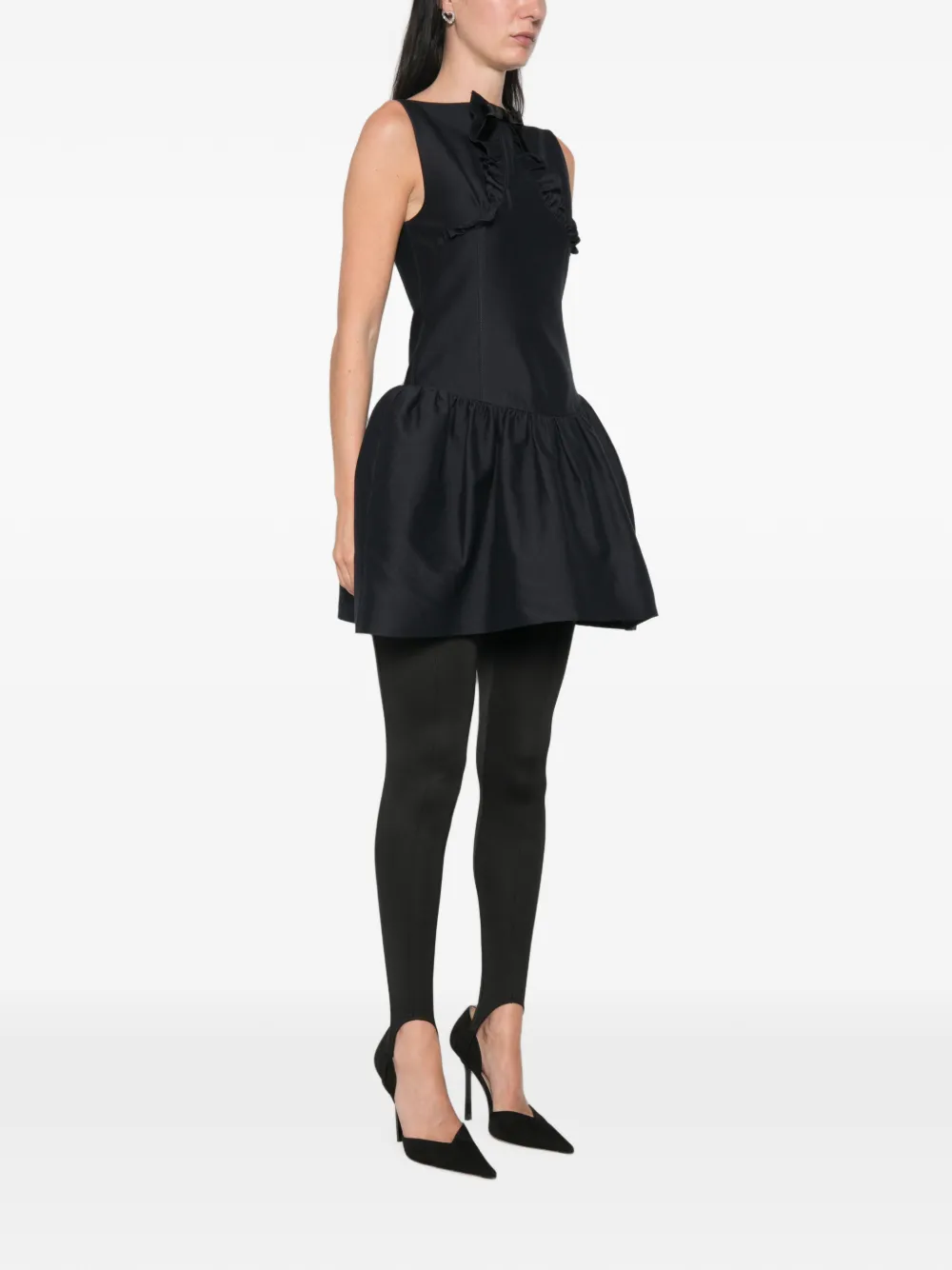 SHUSHU TONG Mini-jurk met ruches en strik Blauw