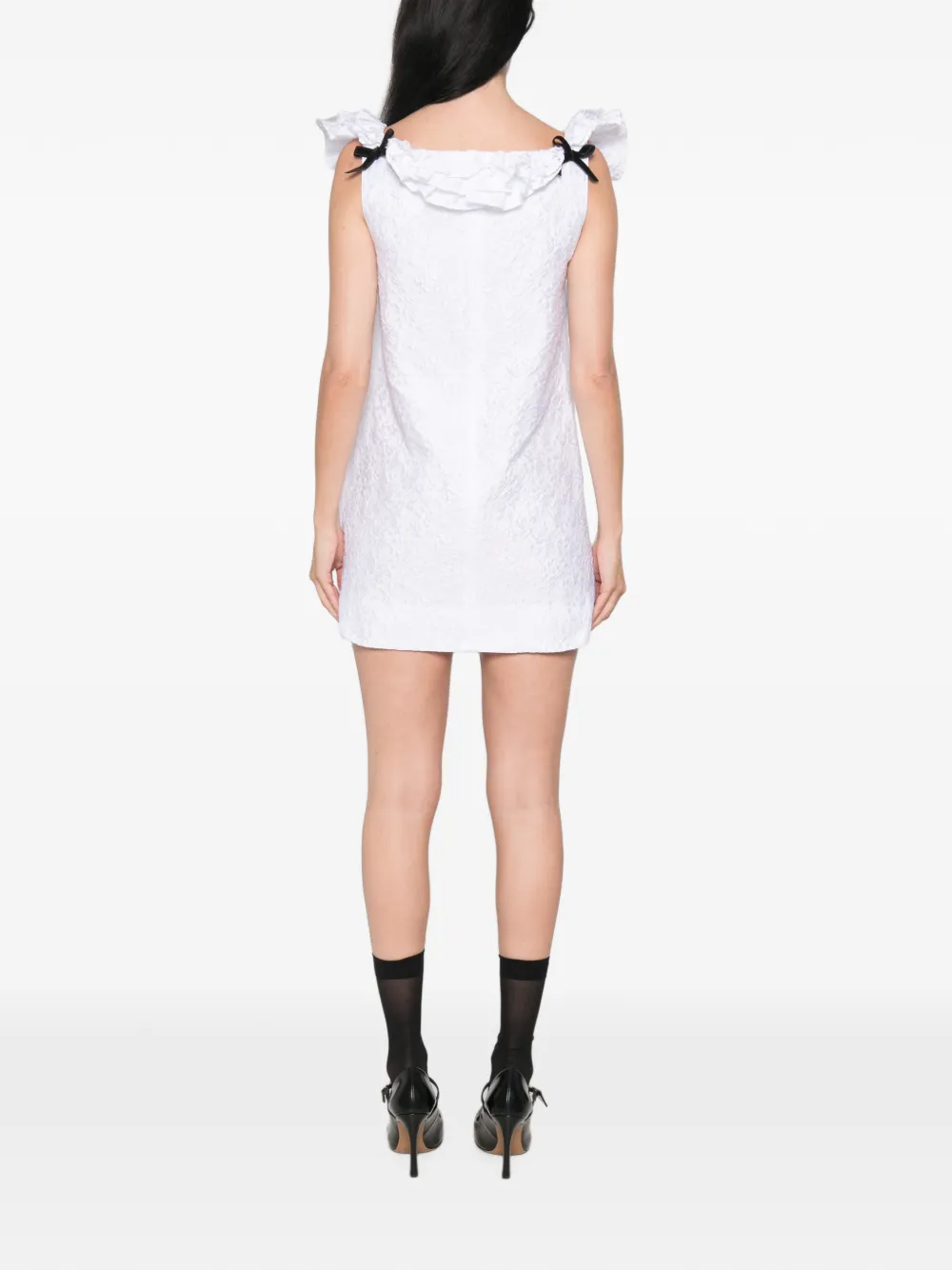 SHUSHU TONG Jurk met kanten afwerking en ruches Wit