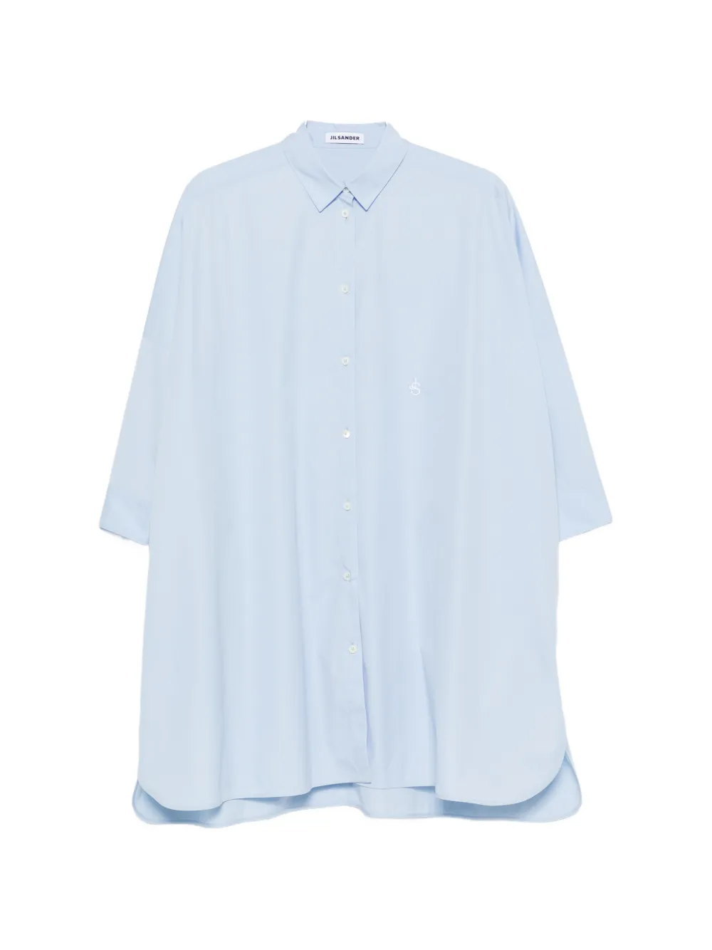Jil Sander Oversized Curved-hem Shirt In Pink
