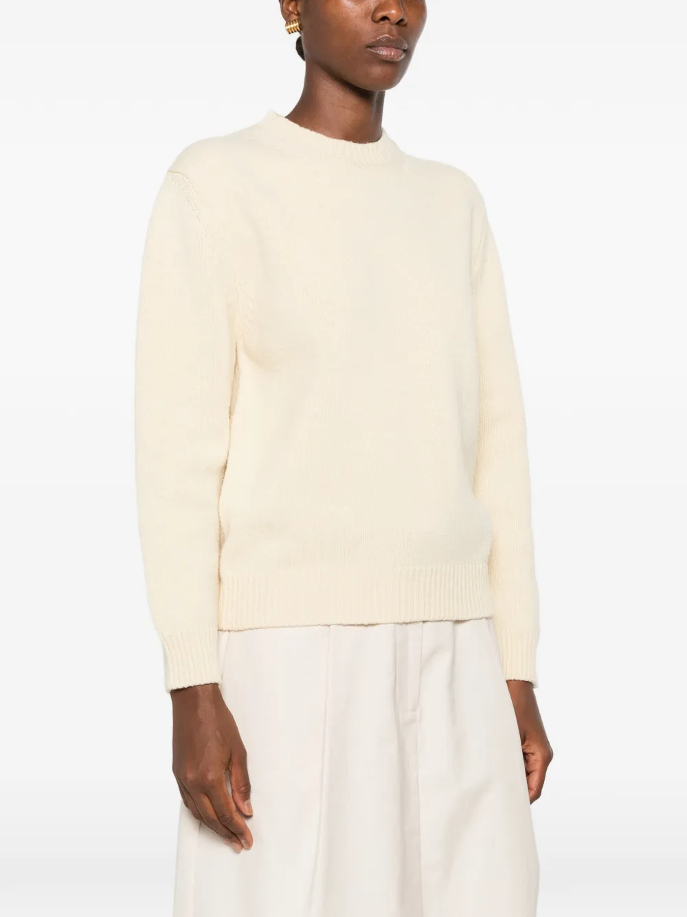 Jil Sander Ribgebreide trui Beige