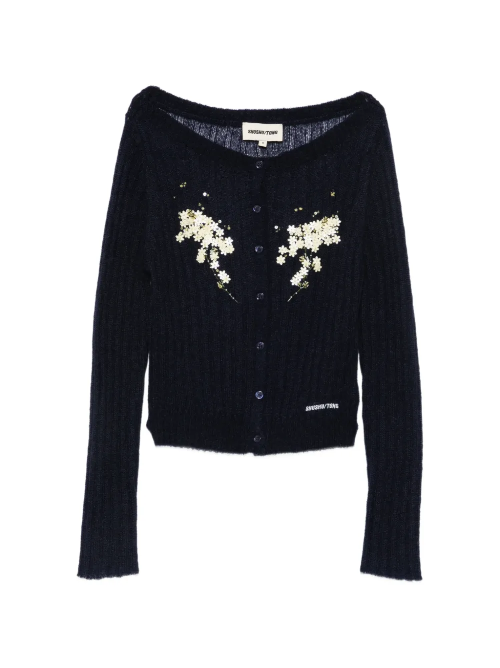 SHUSHU/TONG beaded floral-embellished cardigan