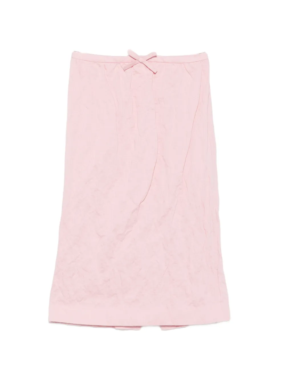 SHUSHU/TONG bow-detail crinkled midi skirt - Rosa