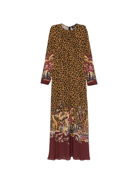 ETRO leopard-print floral-border maxi dress