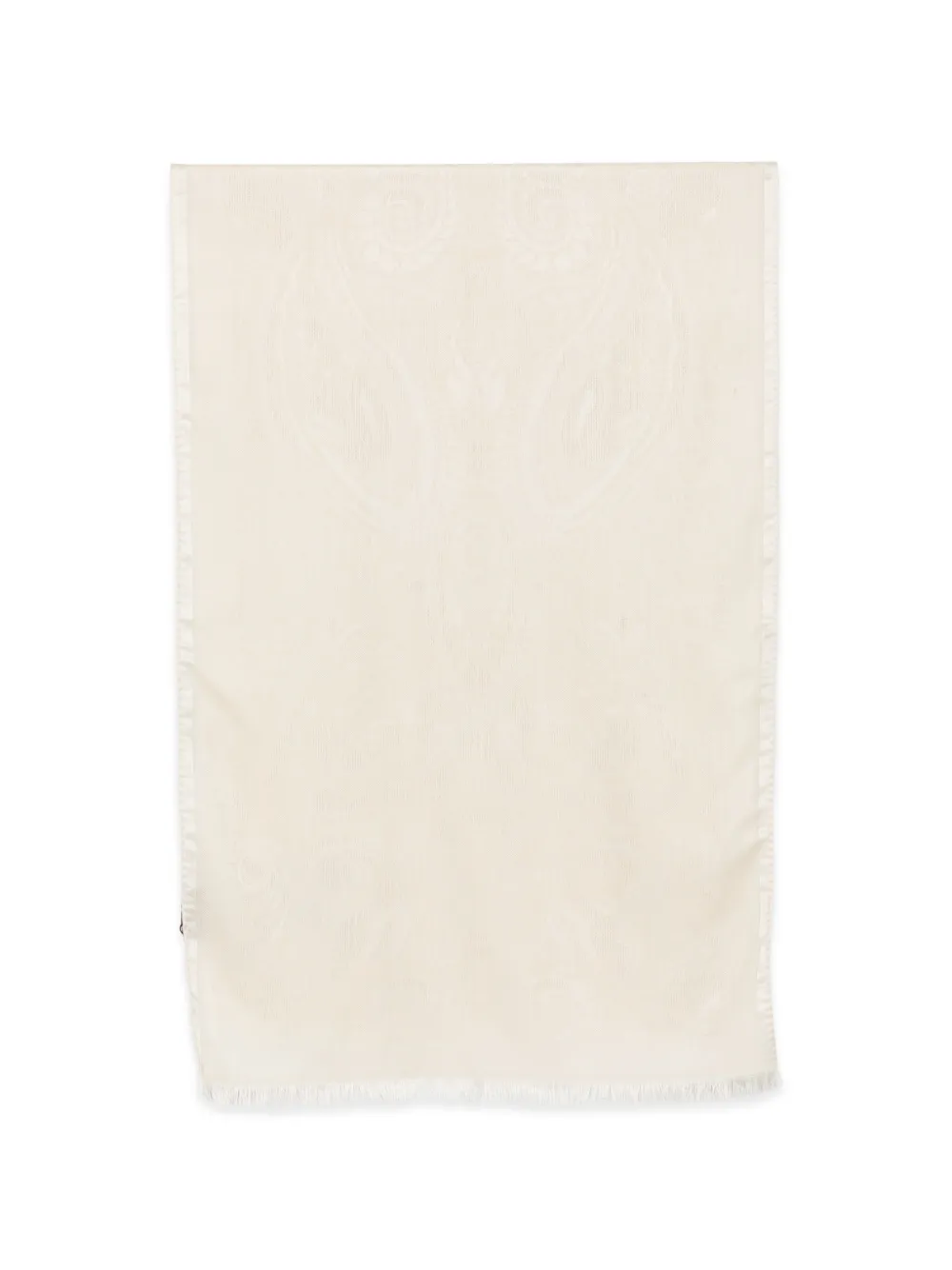 ETRO paisley-jacquard frayed scarf - Toni neutri