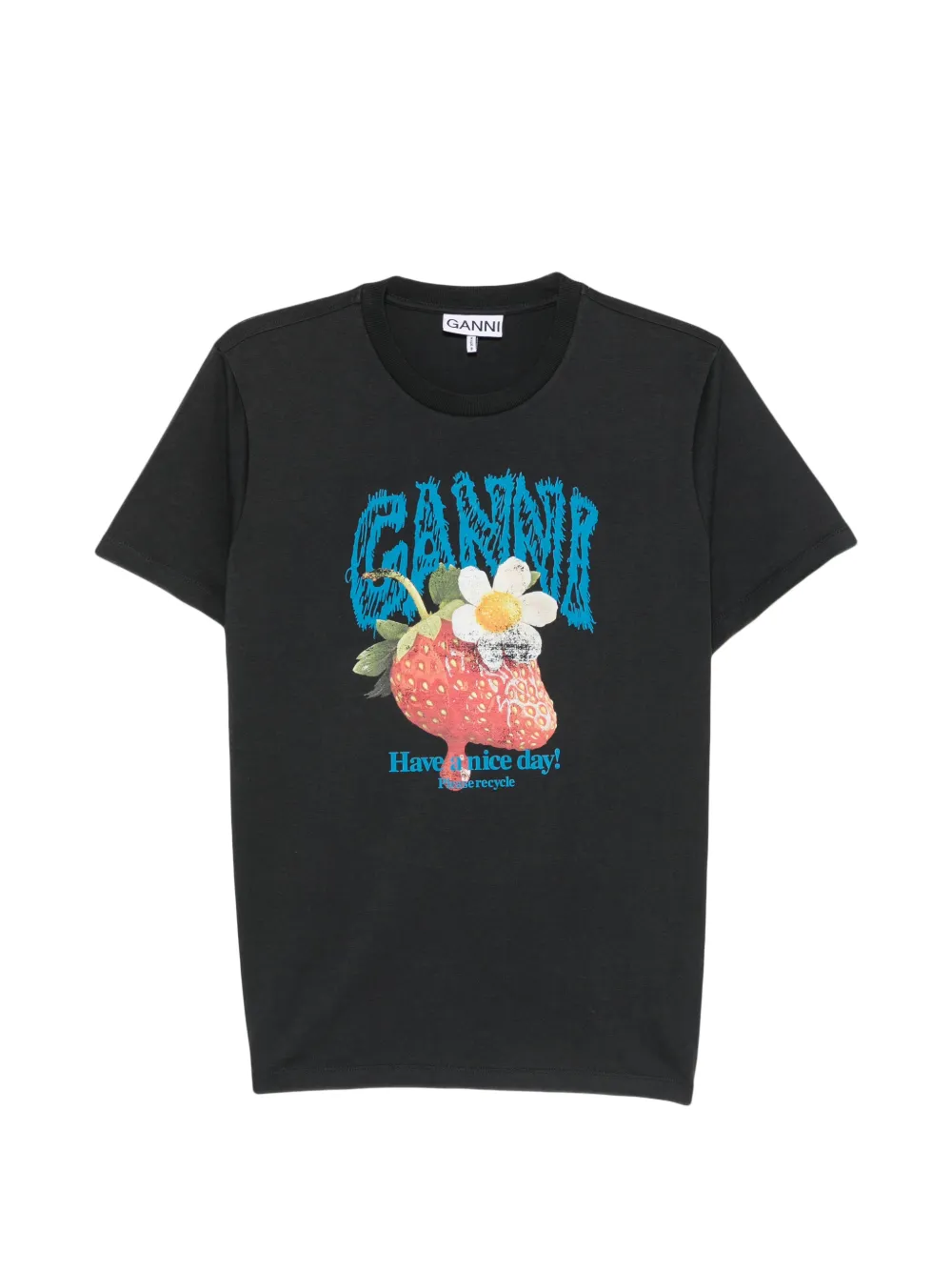 GANNI graphic-print T-shirt - Nero