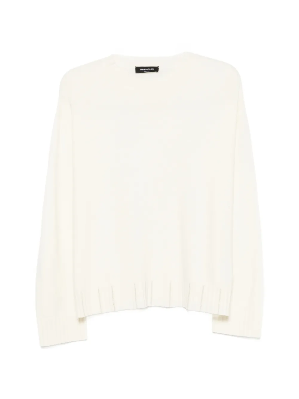 Fabiana Filippi ribbed-trim crew-neck sweater - Nude