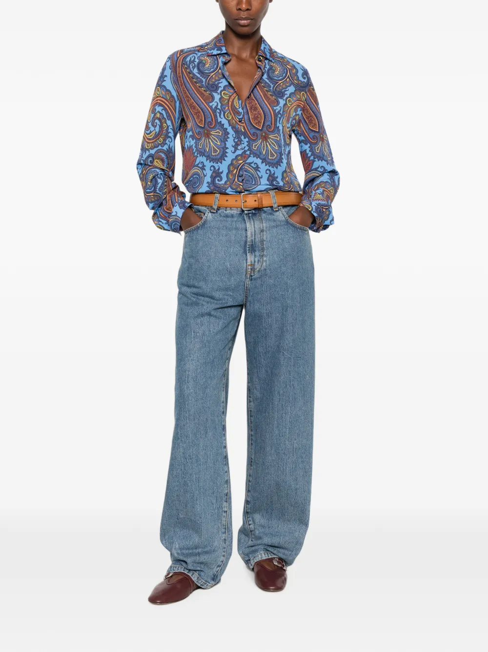 ETRO Overhemd met paisley-print Blauw