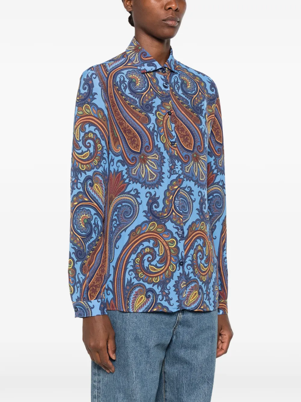 ETRO Overhemd met paisley-print Blauw