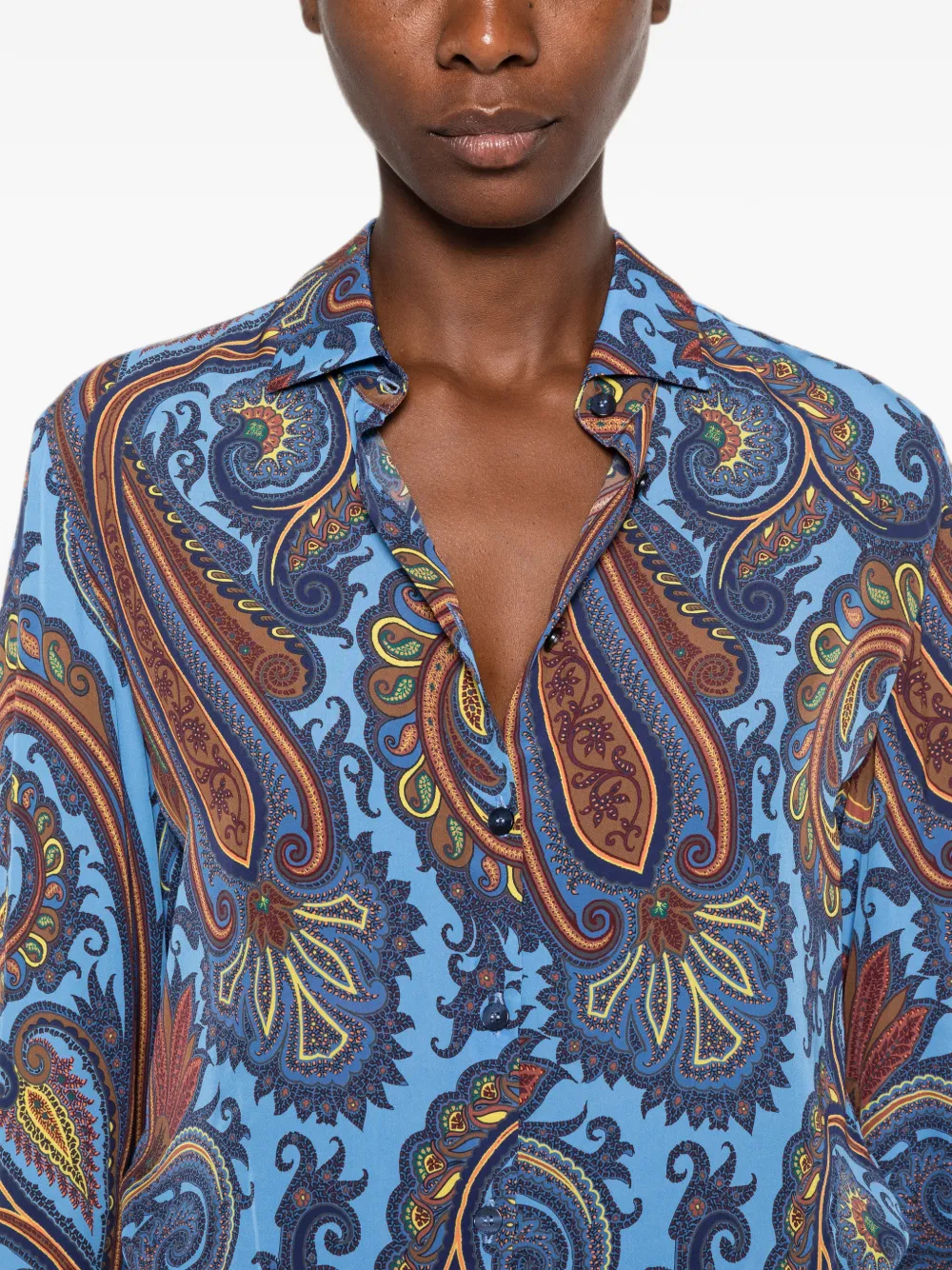 ETRO Overhemd met paisley-print Blauw