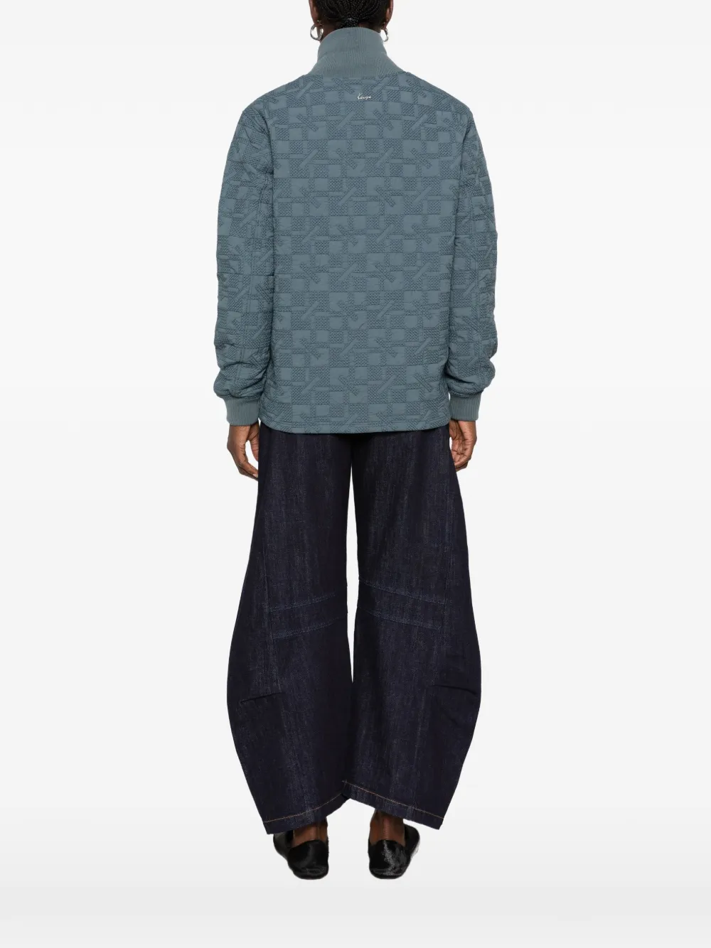 Kenzo gram gewatteerd jack met logo-plakkaat Blauw