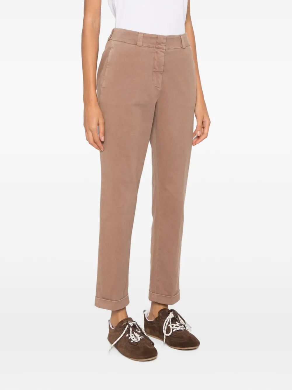Peserico Broek met omgeslagen pijpen Beige
