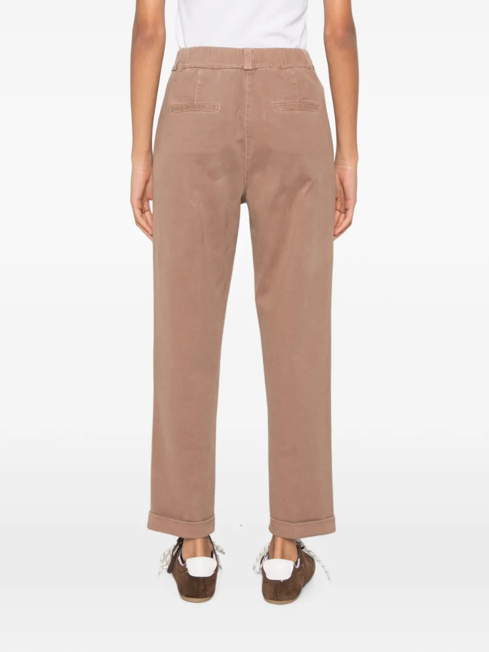 Peserico Broek met omgeslagen pijpen Beige