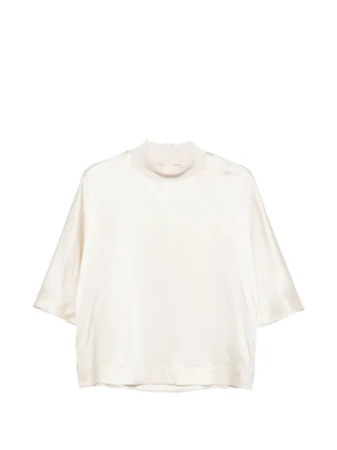 Peserico high-neck short-sleeve top