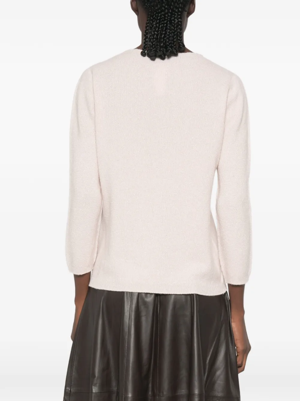 Fabiana Filippi Fijngebreide trui met cropped mouwen Roze