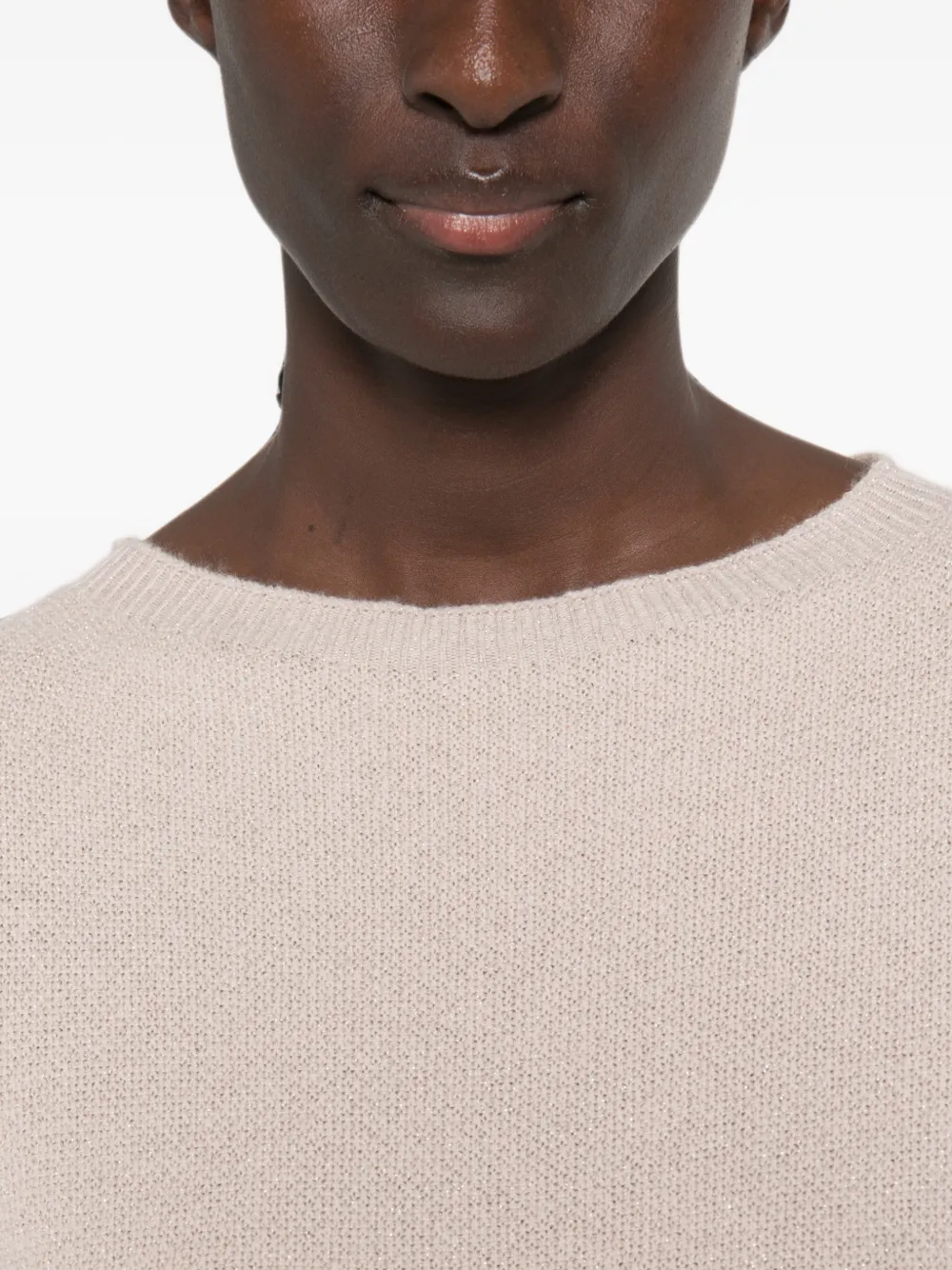 Fabiana Filippi Fijngebreide trui met cropped mouwen Roze