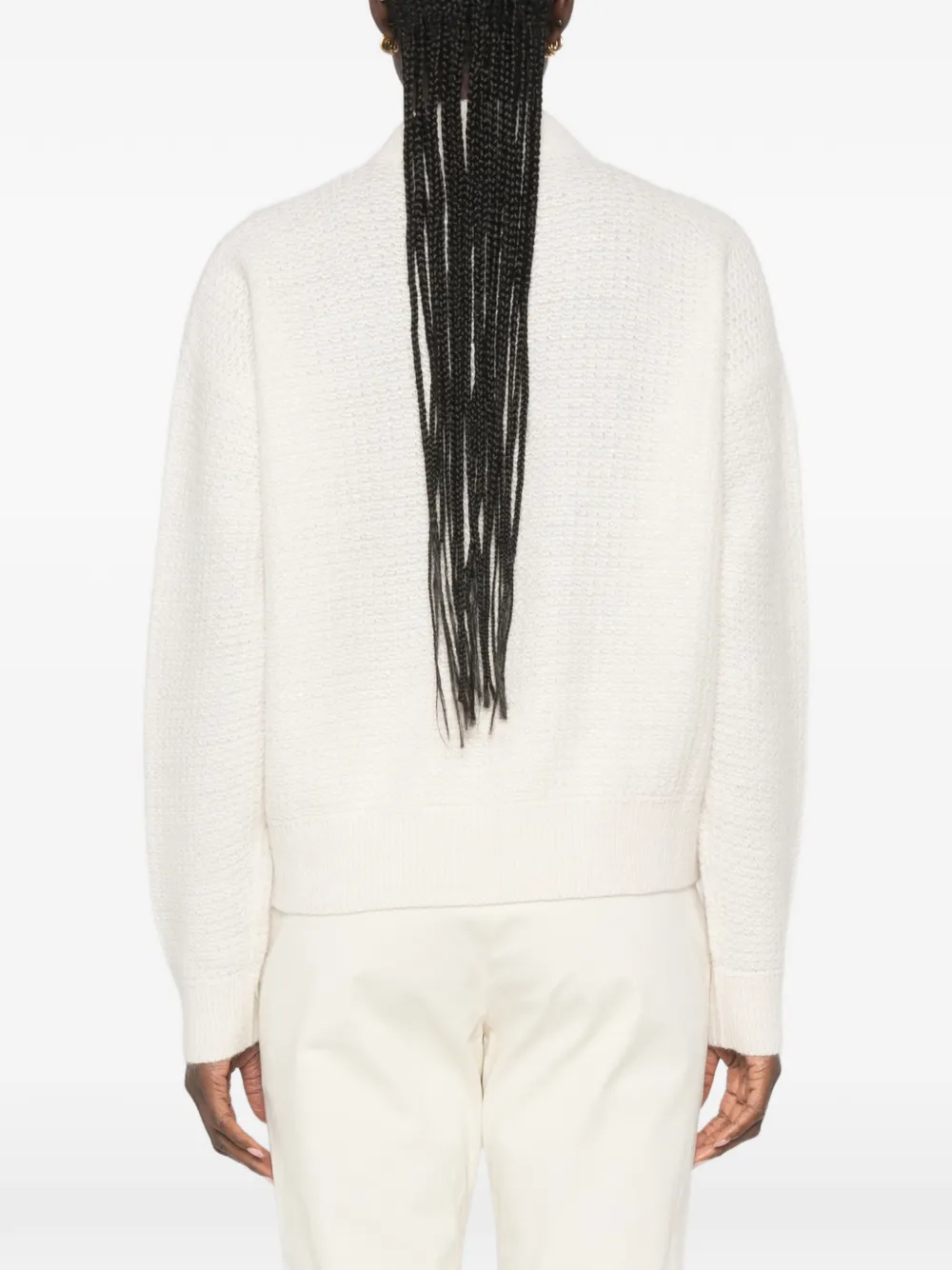 Fabiana Filippi Wafelgebreid vest met rits Beige